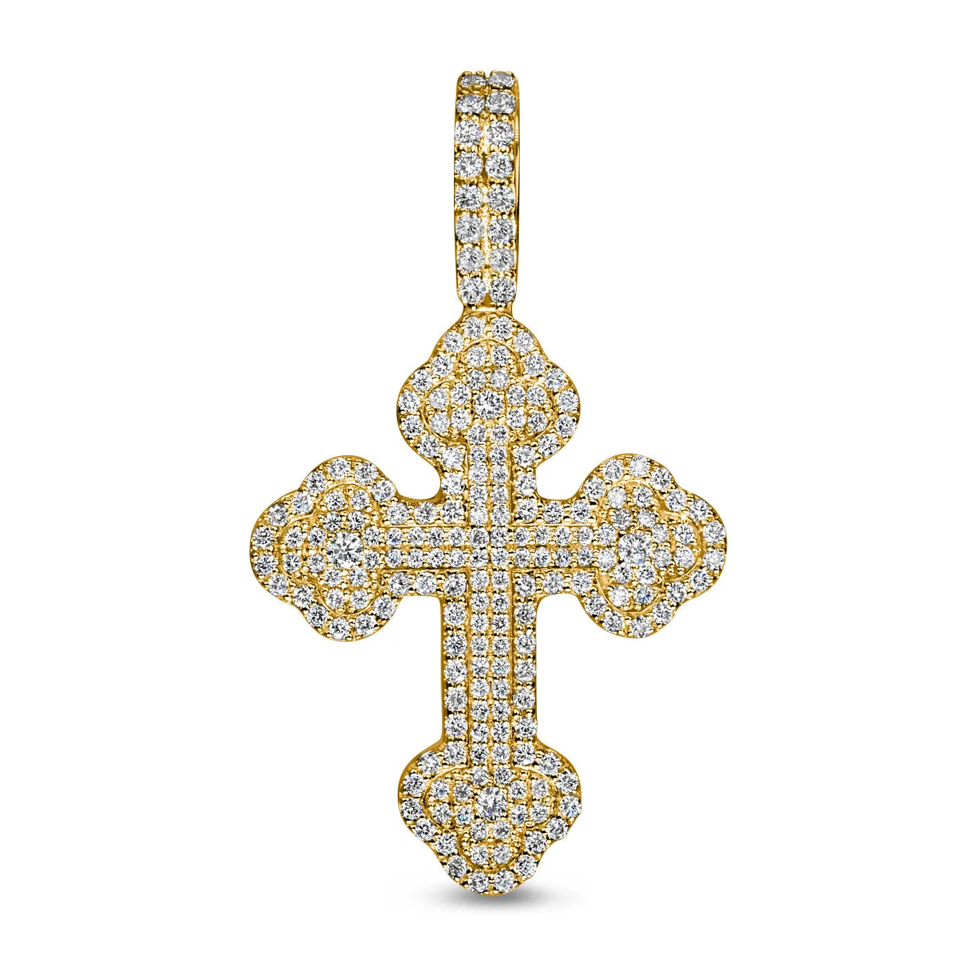 10K Yellow Gold Diamond Cross Pendant 0.93 ctw