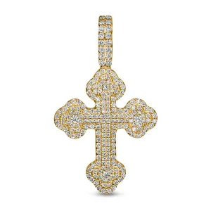 10K Yellow Gold Diamond Cross Pendant 0.93 ctw