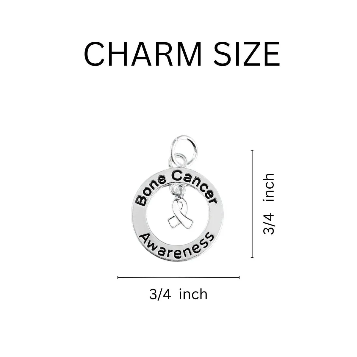 12 Bone Cancer Hanging Ribbon Partial Rope Bracelets