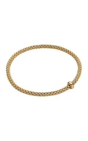 18K Gold Flex’It Prima Gold Bracelet with Diamond Accent Gold Rondel