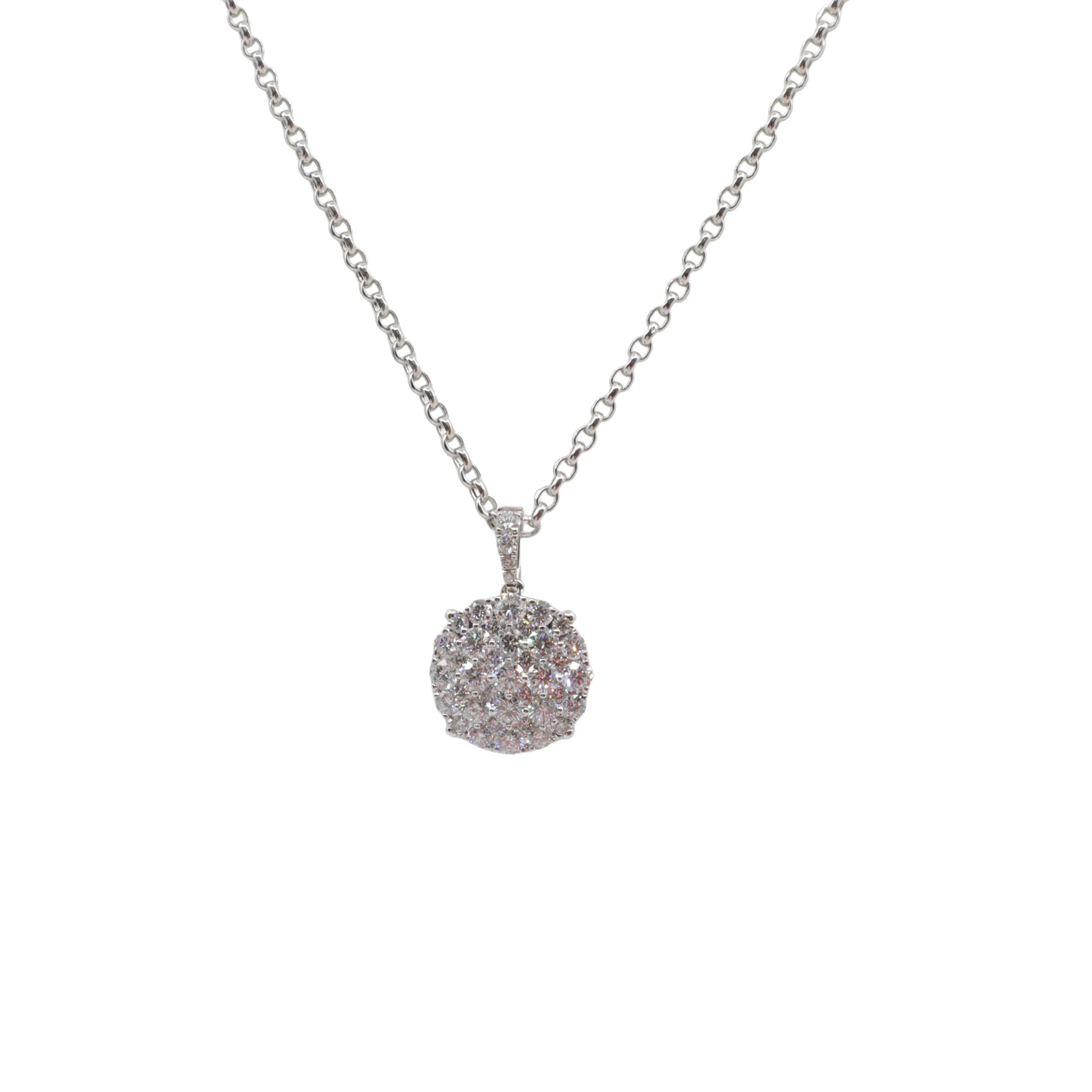 18K White Gold Diamond Pendant - 20765934