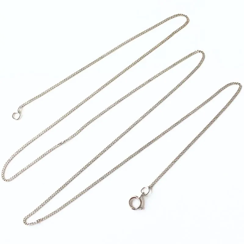 18" White Gold Curb Chain - Pendant Perfect