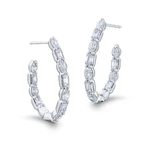 4.30ctw Diamond Hoop Earrings