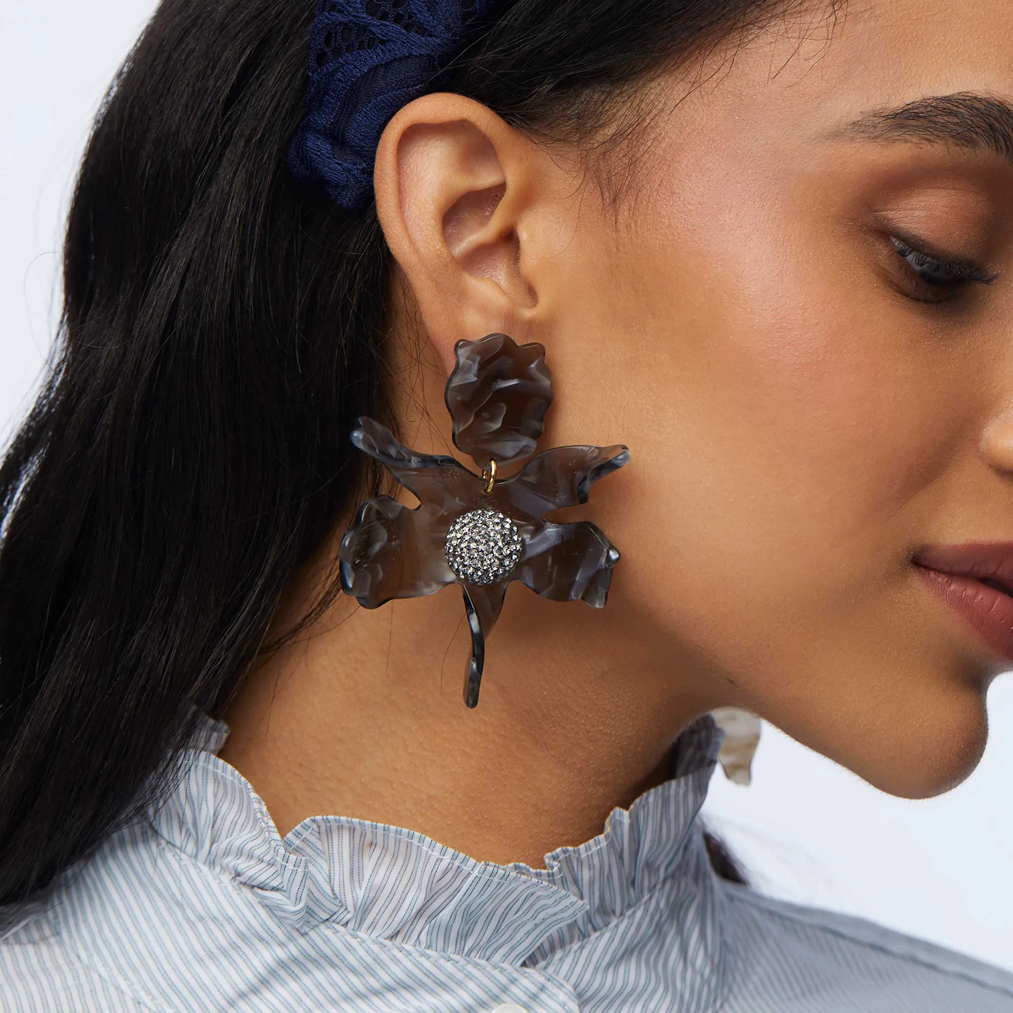ABALONE CRYSTAL LILY EARRINGS