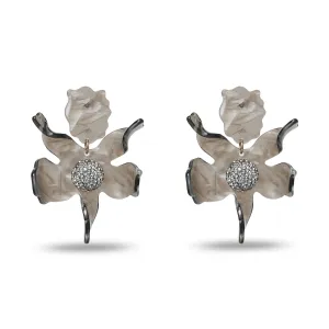 ABALONE CRYSTAL LILY EARRINGS