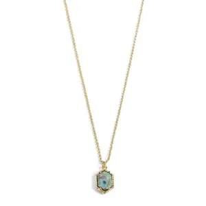 Abalone Hexagon Necklace: Gold
