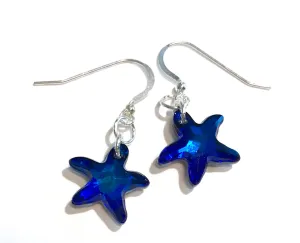 Bermuda Blue Crystal Starfish Earrings