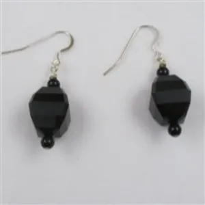 Black Crystal Drop Earrings
