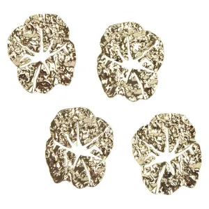 Brass Pendants - Lotus Leaf - 18k Gold Plated - Pkg/4