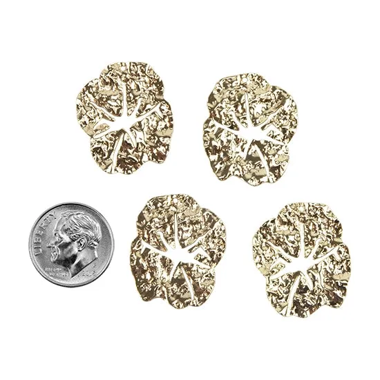 Brass Pendants - Lotus Leaf - 18k Gold Plated - Pkg/4