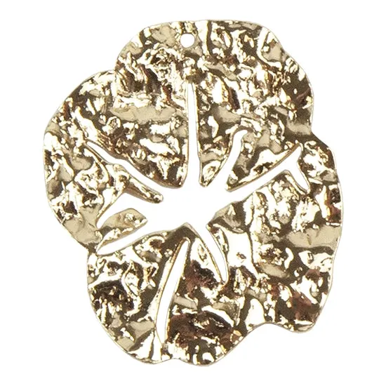 Brass Pendants - Lotus Leaf - 18k Gold Plated - Pkg/4