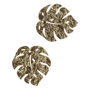 Brass Pendants - Monstera Leaf 18k Gold Plated - Pkg/2