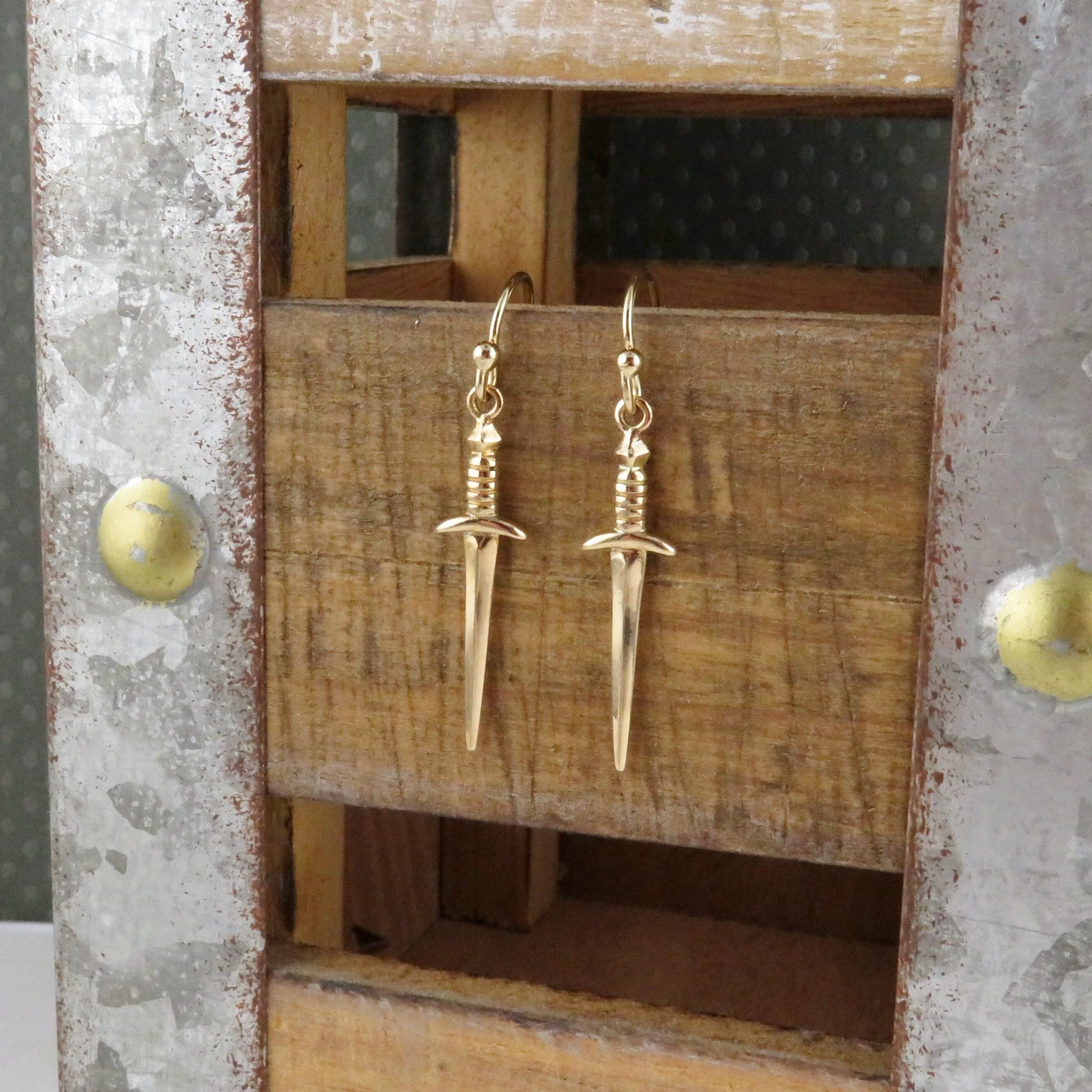 Bronze Dagger Earrings - Medium