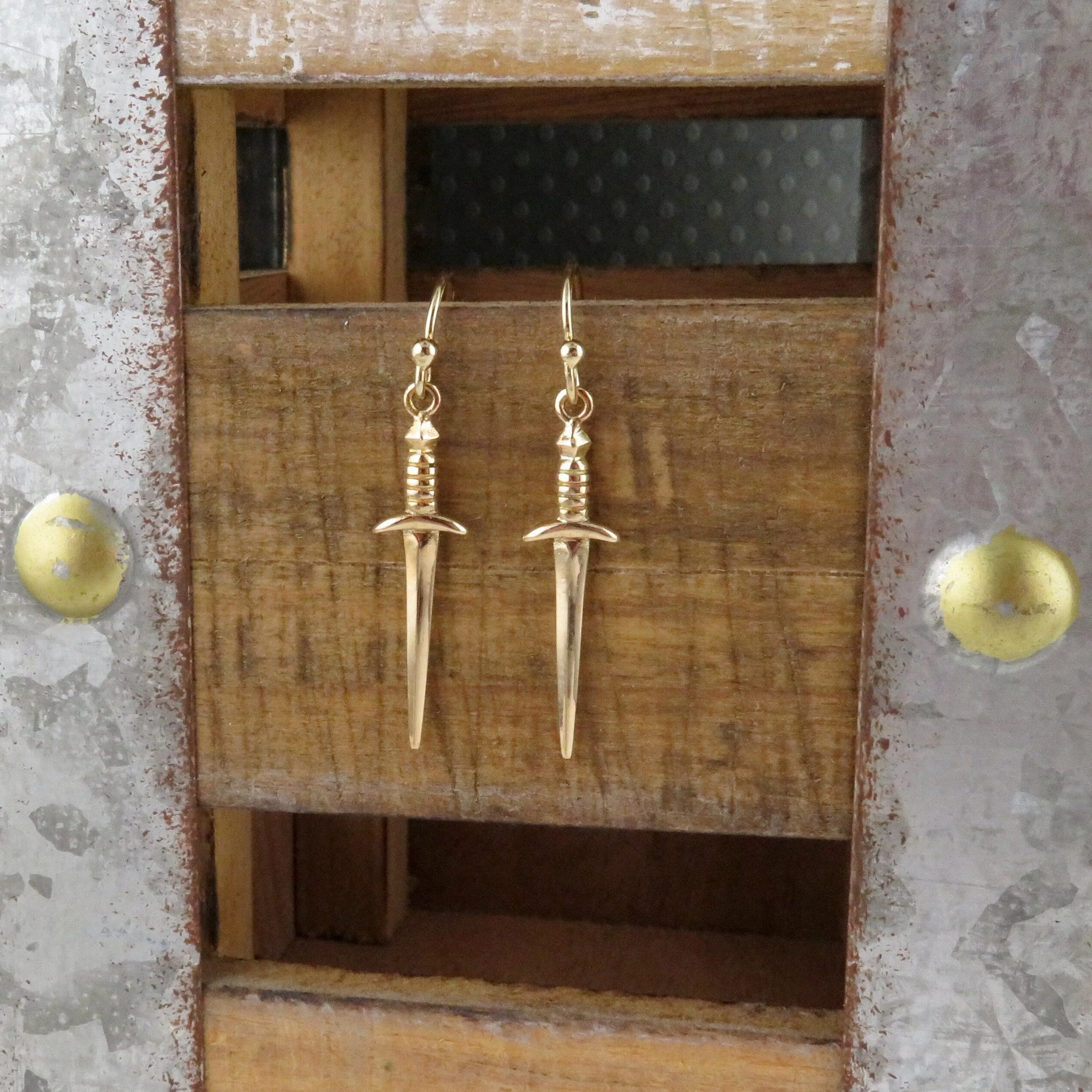 Bronze Dagger Earrings - Medium
