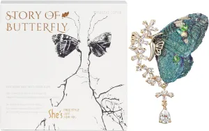 Butterfly brooches and pins for women, SHE'S FREE STYLE JUST FOR YOU Original Hand-Embroidered Brooch Pins inlaid Cubic zirconia Exquisite Fashion Lapel women's brooches jewelry Accessory