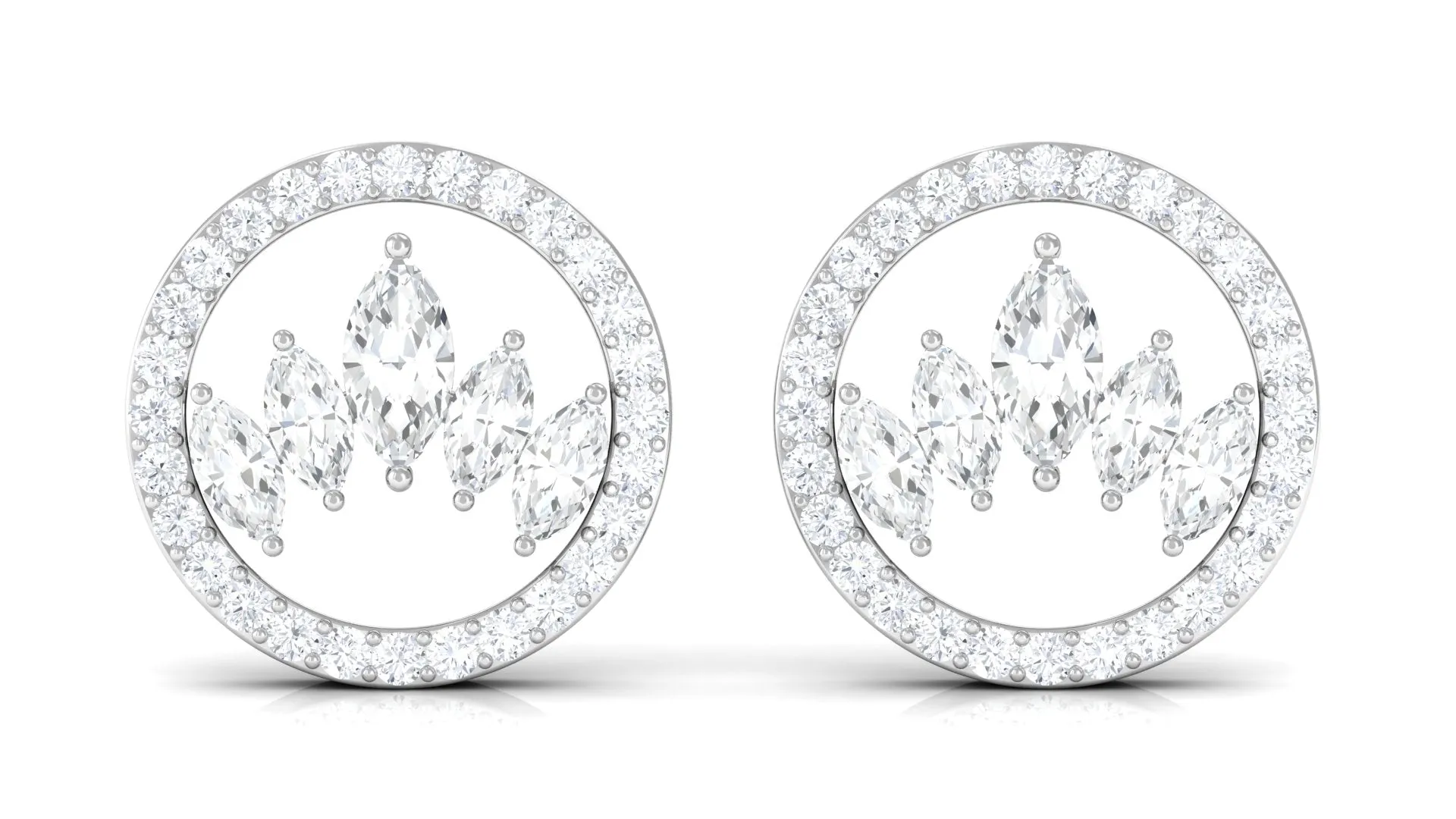 Certified Real Diamond Circle Stud Earrings
