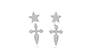 Cross Diamond Earrings.