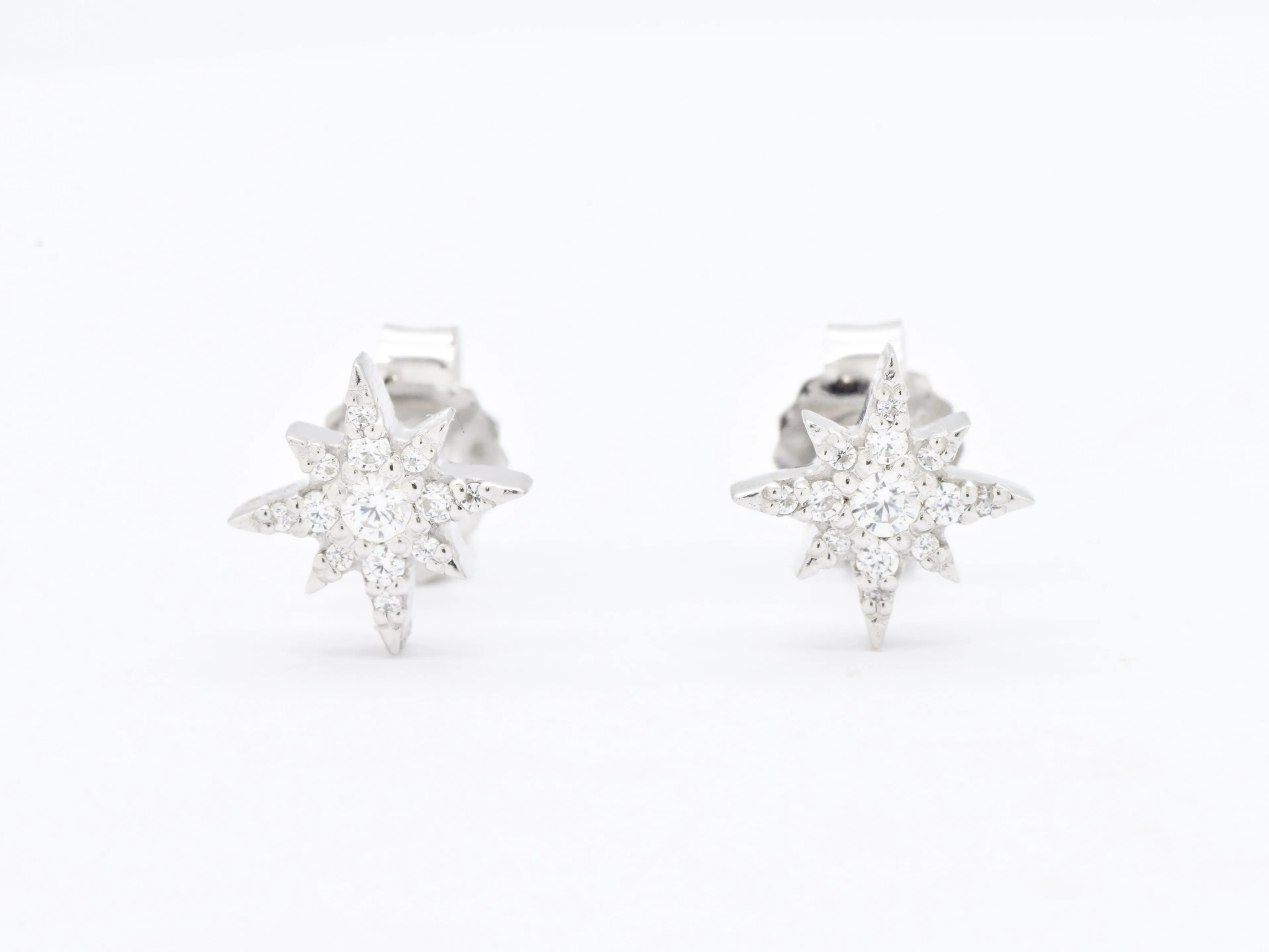 Dainty Star Earrings - Star Diamond Studs - Minimalist Star Earrings
