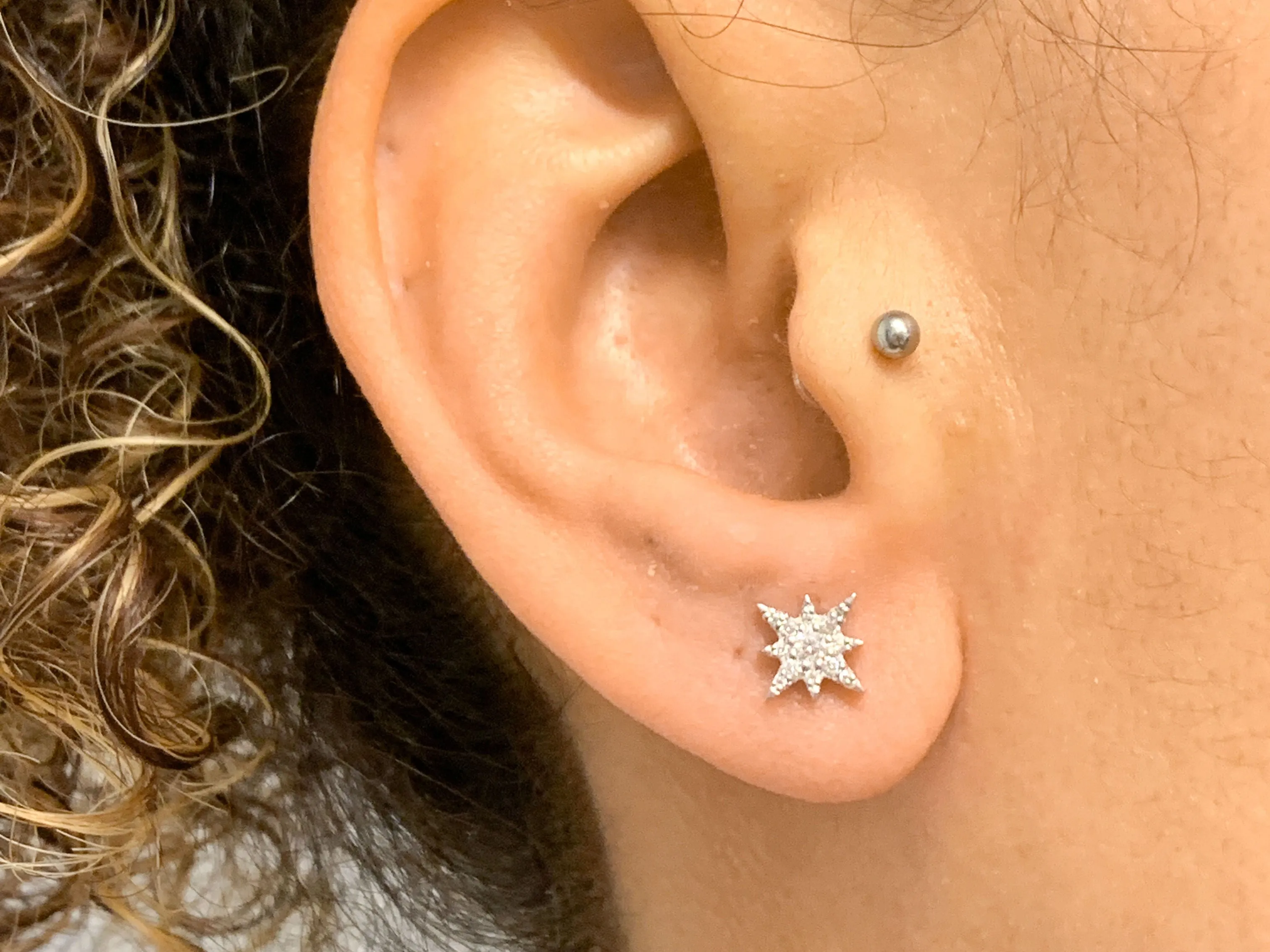 Dainty Star Earrings - Star Diamond Studs - Minimalist Star Earrings