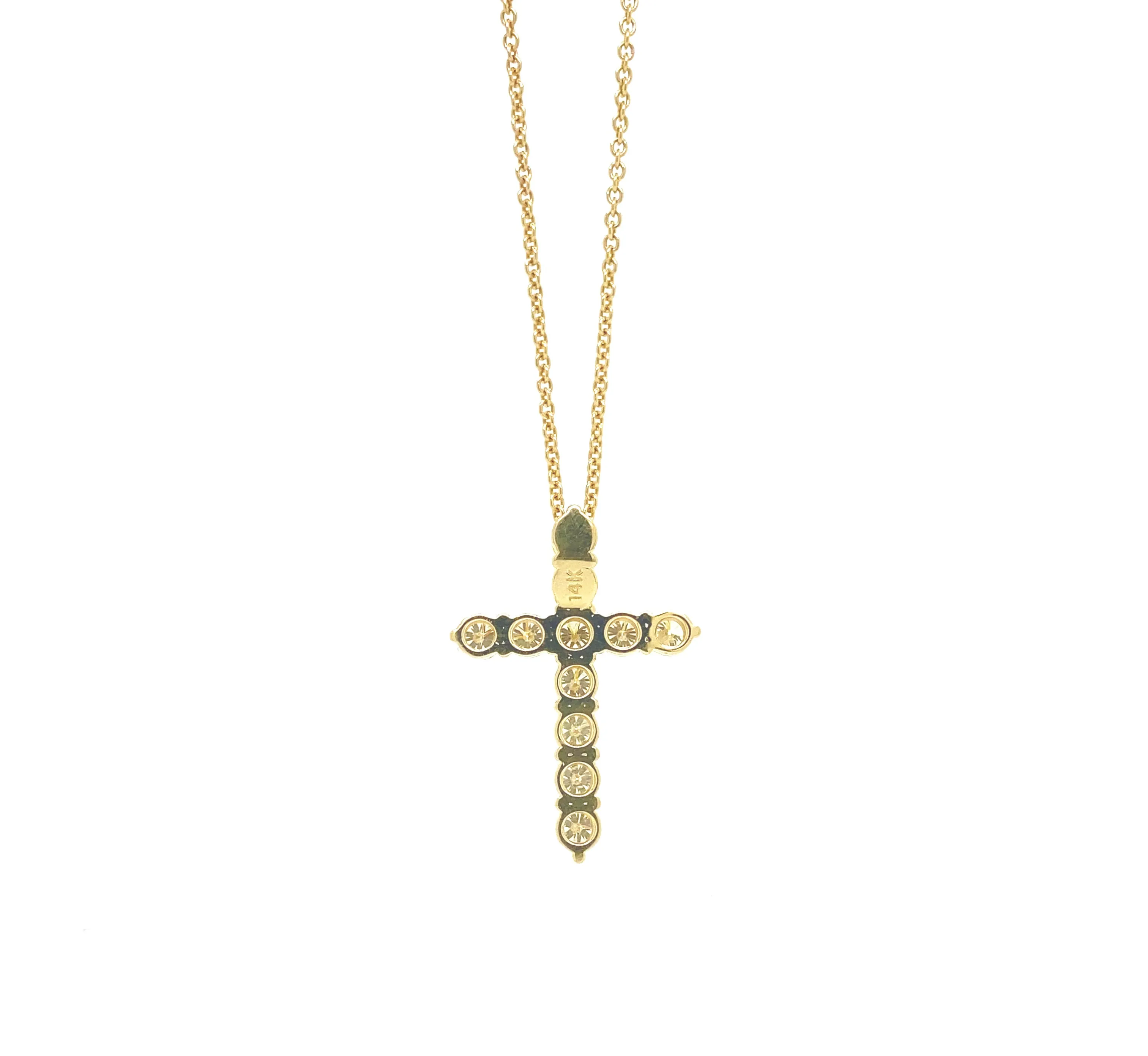 Diamond Cross Pendant Gold P013