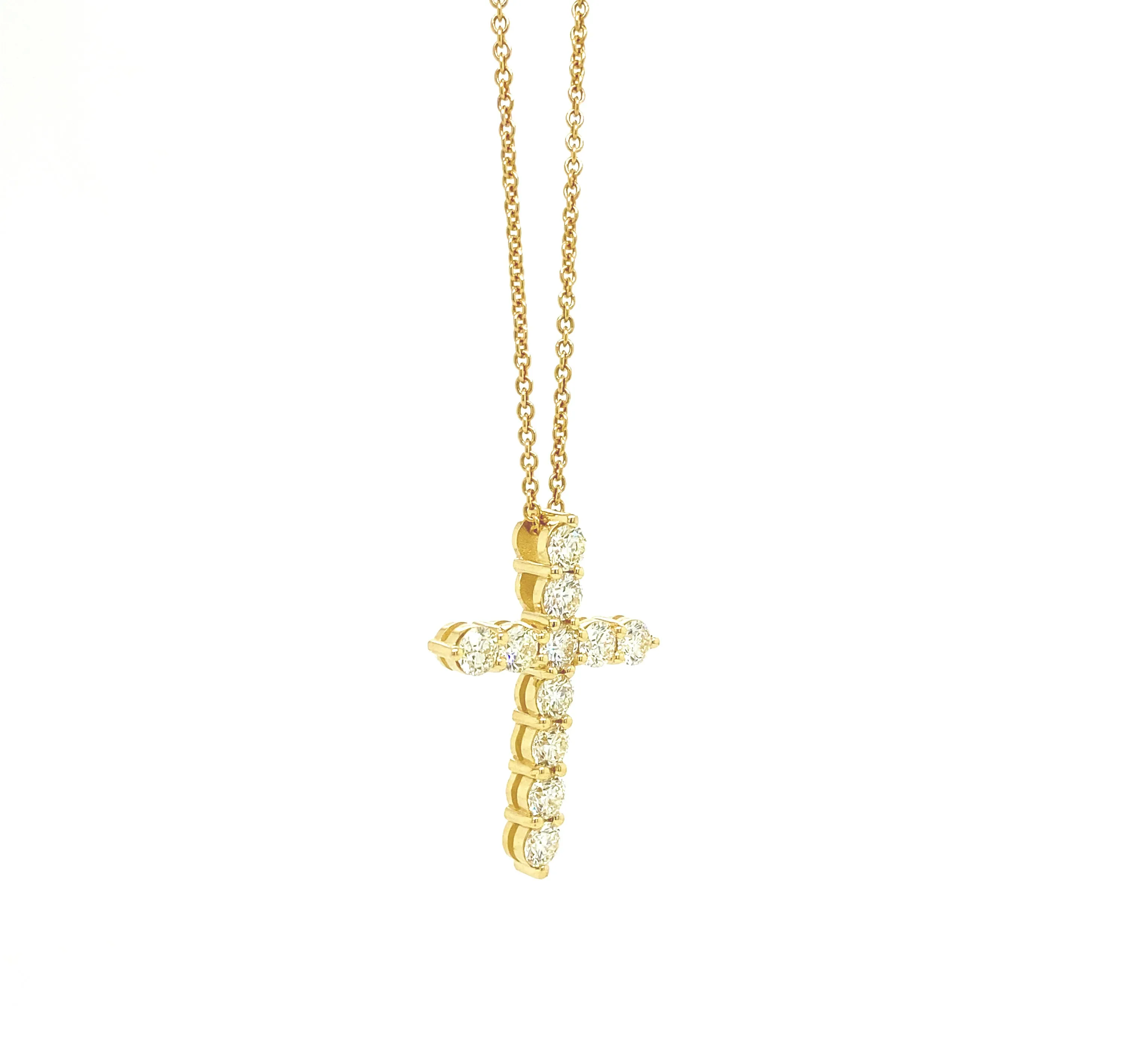 Diamond Cross Pendant Gold P030