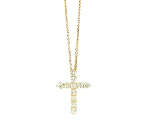 Diamond Cross Pendant Gold P030