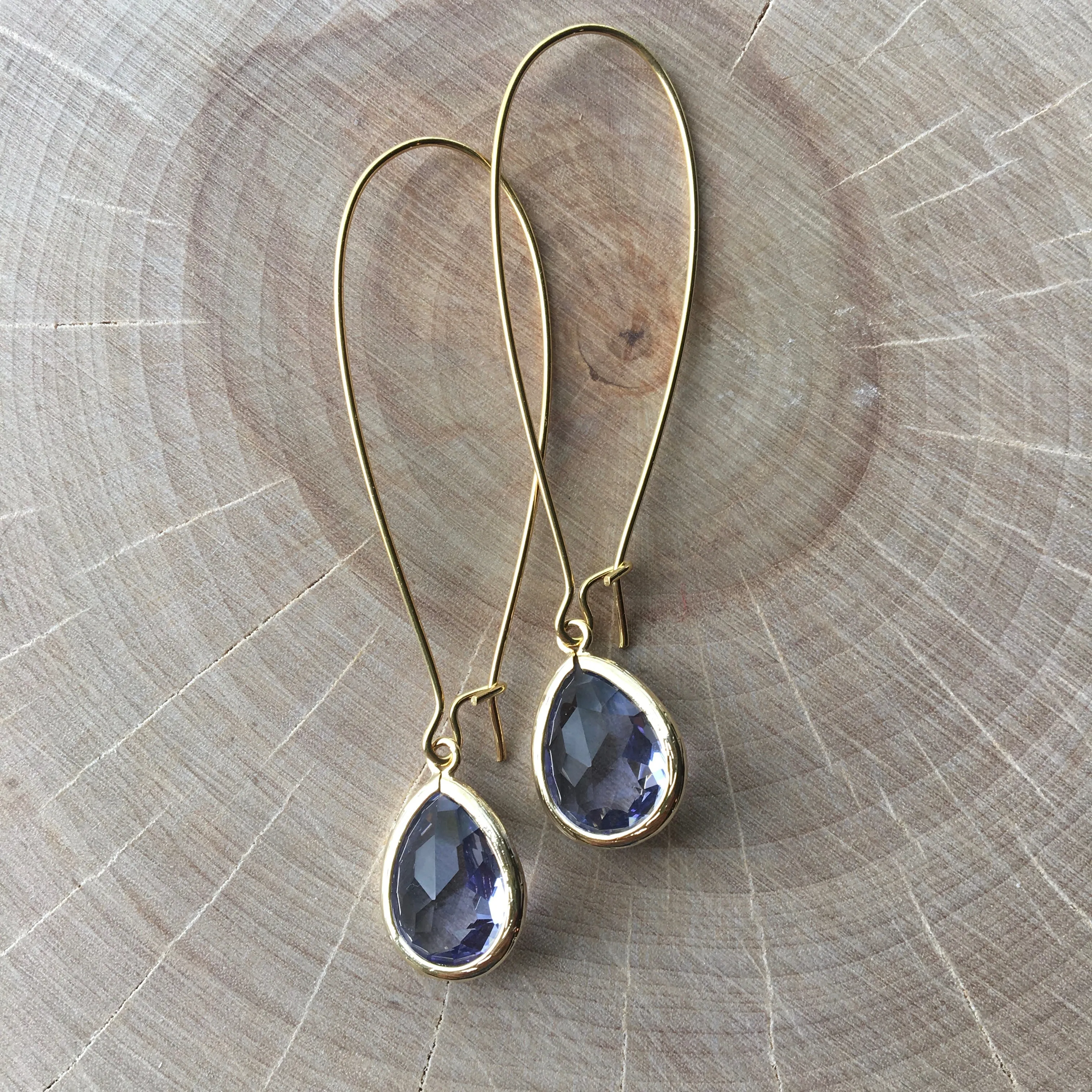Ella Gold Glass Drop Earrings