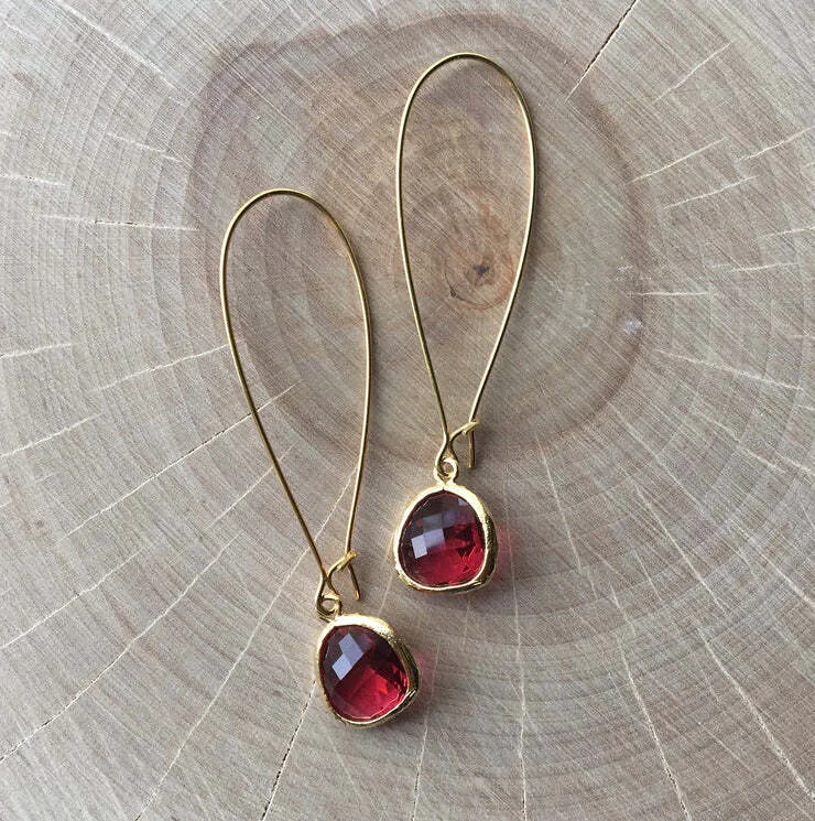 Ella Gold Glass Drop Earrings