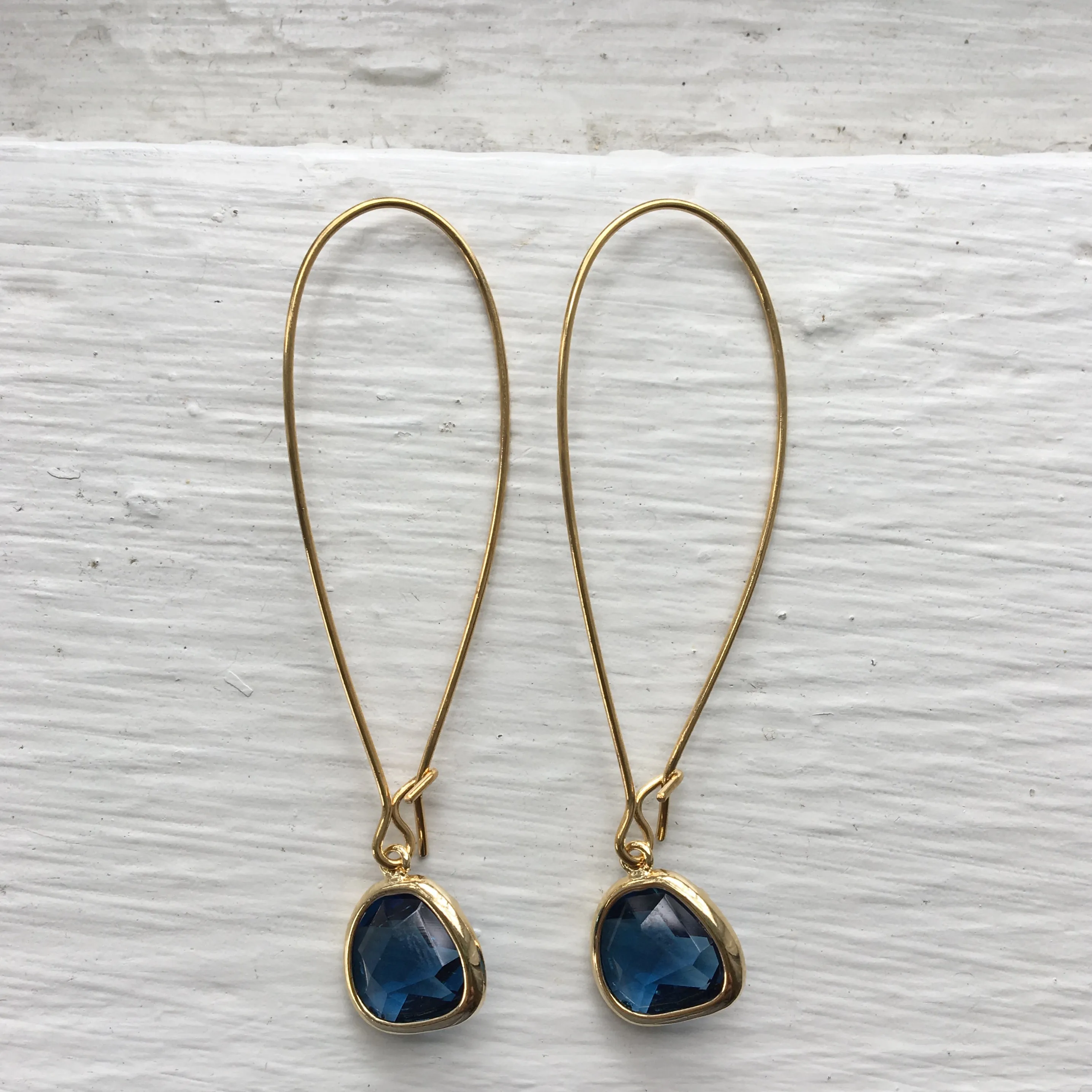 Ella Gold Glass Drop Earrings