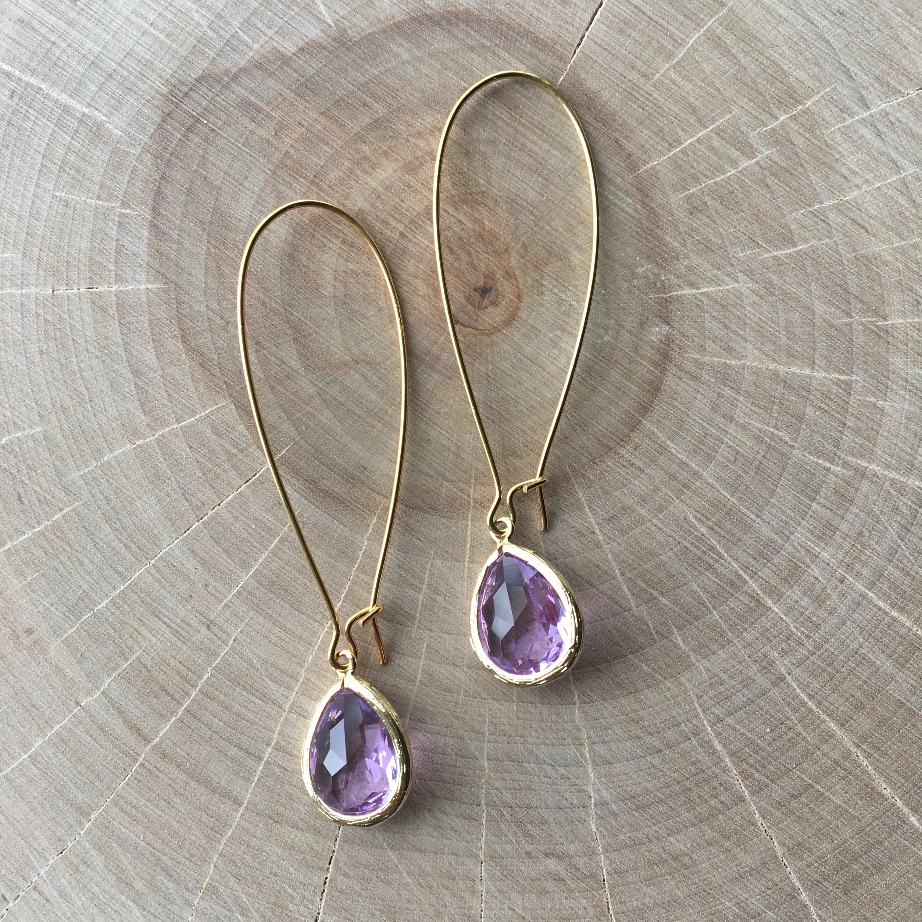 Ella Gold Glass Drop Earrings