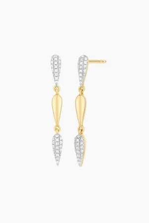 Ella Stein Raindrops Falling Earrings in Gold