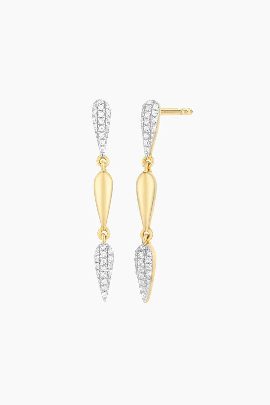 Ella Stein Raindrops Falling Earrings in Gold