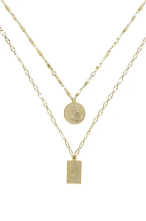 Ettika Medallions of Mine Layered Gold Coin Necklace Set