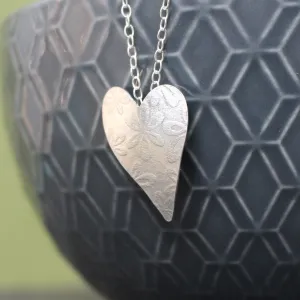Floral Silver Heart Pendant