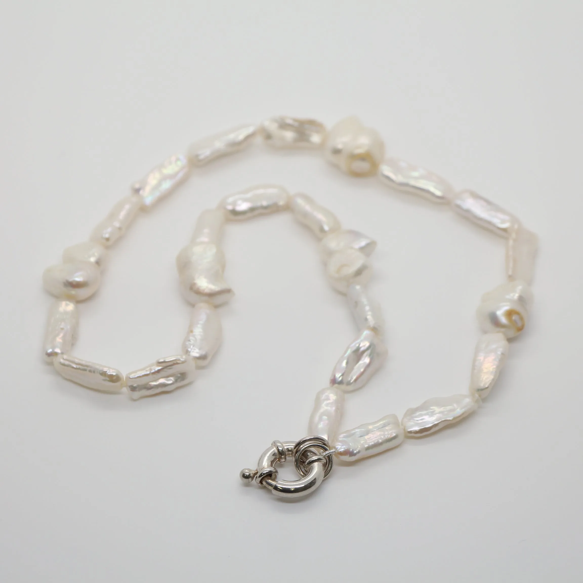 Freshwater White Mixed Shape Pearl Necklace