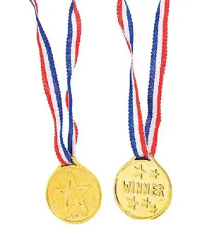 Gold Medal Necklaces, 12pcs/Bag