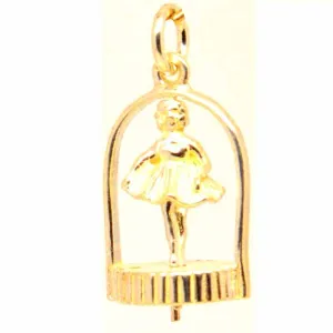 Gold Twirling Ballerina Charm