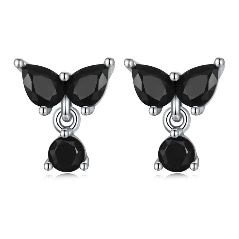 Gothic Black Diamond Earrings