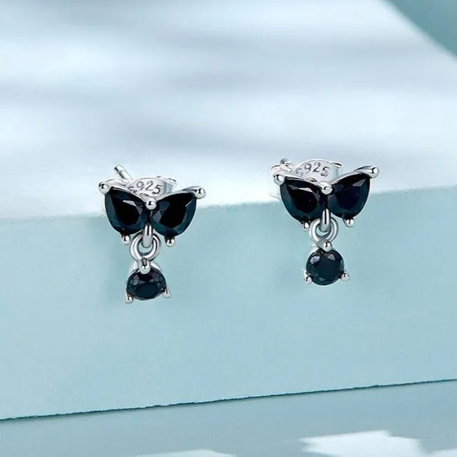 Gothic Black Diamond Earrings