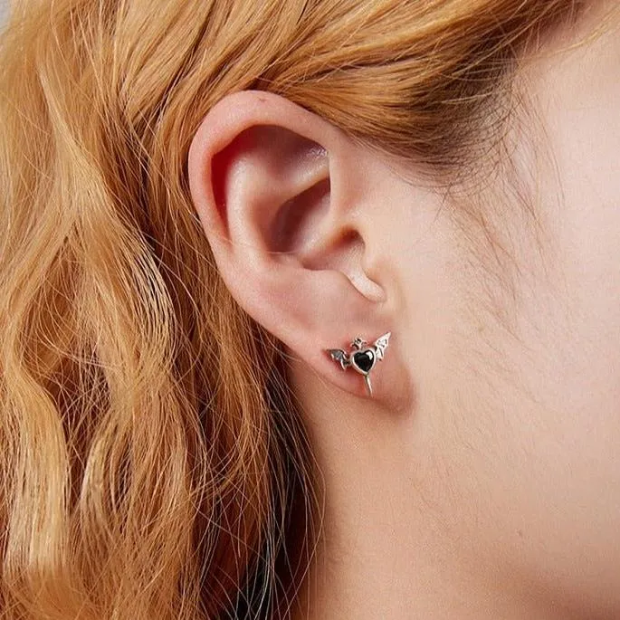 Gothic Black Diamond Earrings