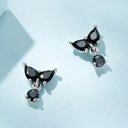 Gothic Black Diamond Earrings