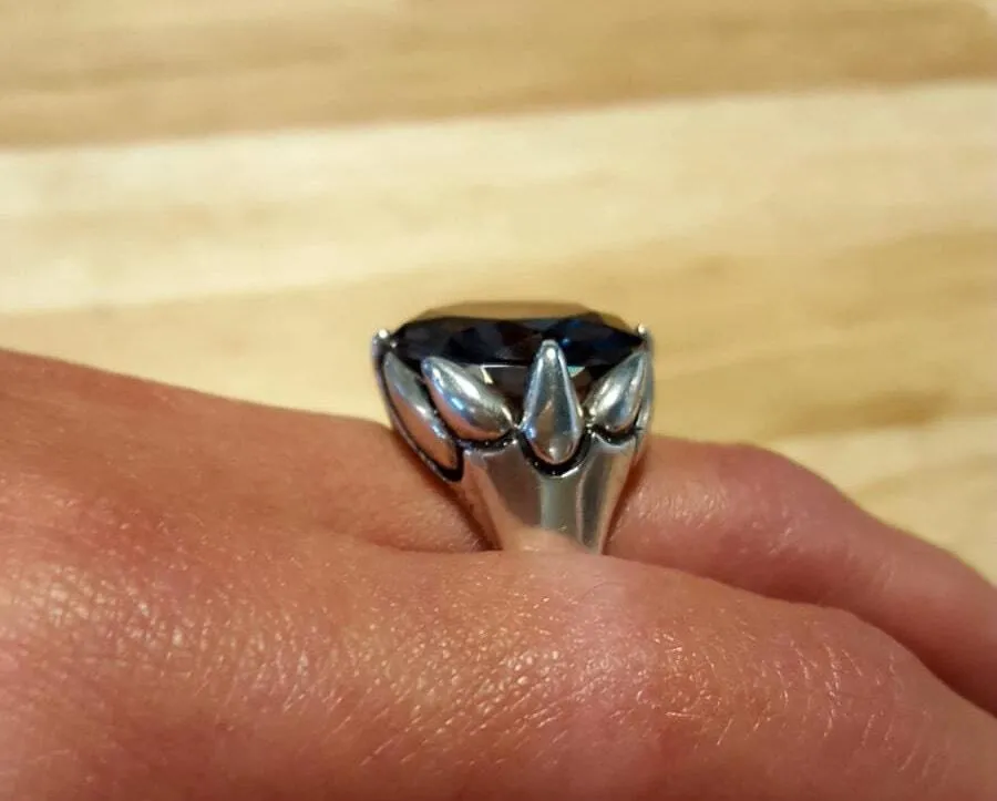 Green Diamond Ring - Large Green Ring - Statement Green Diamond Ring