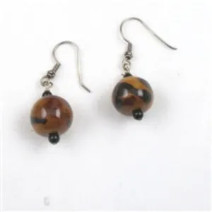 Handmade Kazuri Earrings in African Sunset Colors