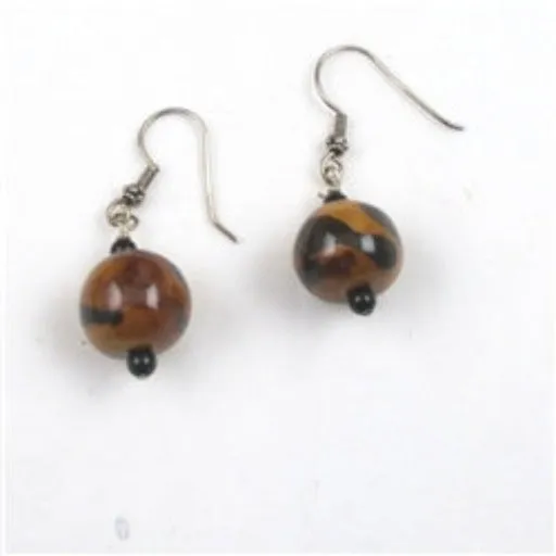 Handmade Kazuri Earrings in African Sunset Colors