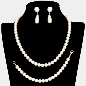 iLLASPARKZ 3PCS Pearl Necklace Jewelry Set