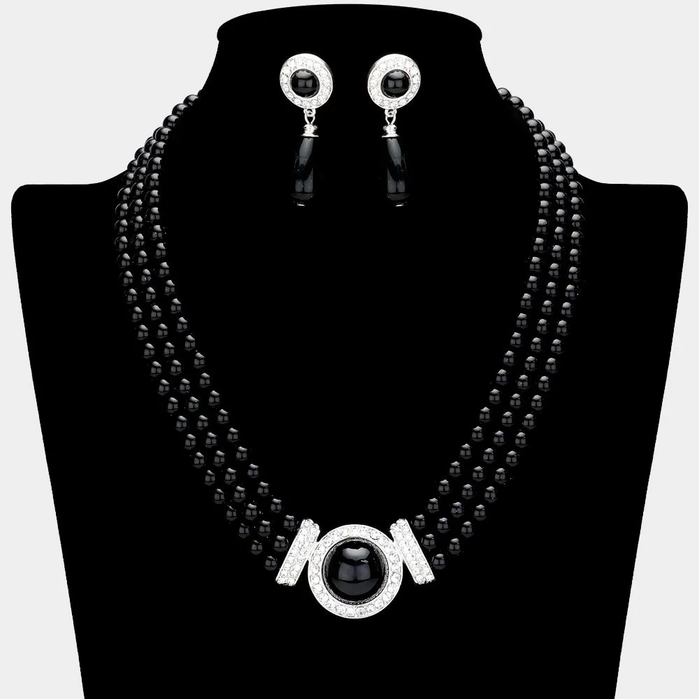 iLLASPARKZ 3Row Pearl Necklace