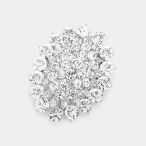 iLLASPARKZ Glass crystal cluster oval brooch