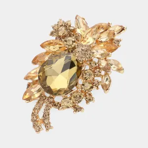iLLASPARKZ Glass Crystal Teardrop Flower Brooch / Pendant
