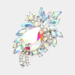 iLLASPARKZ Glass Crystal Teardrop Flower Pin Brooch / Pendant
