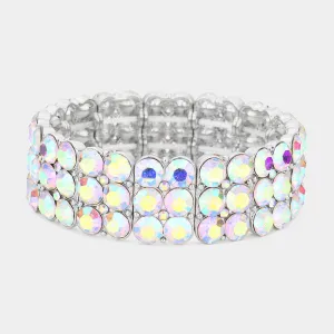 ISIS – 3 row ab rhinestone stretch bracelet
